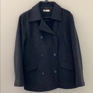JCrew charcoal black pea coat